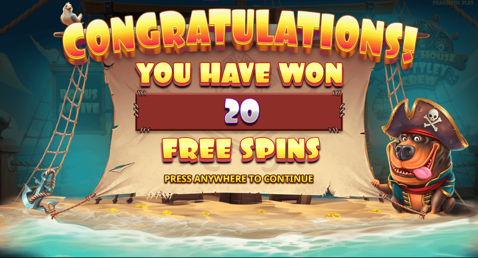 The Dog House Muttley Crew Free Spins Screen